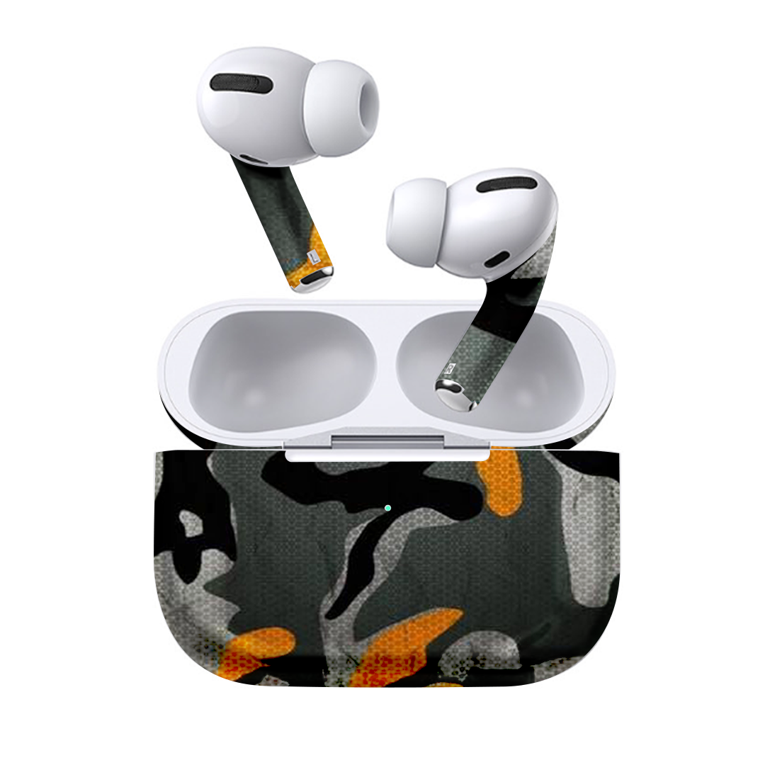 Orange Camouflaged Earbuds Skin