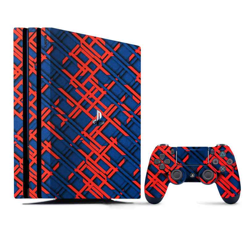 Red and Blue Geometric Pattern PlayStation 4 |PS4 Pro Skin