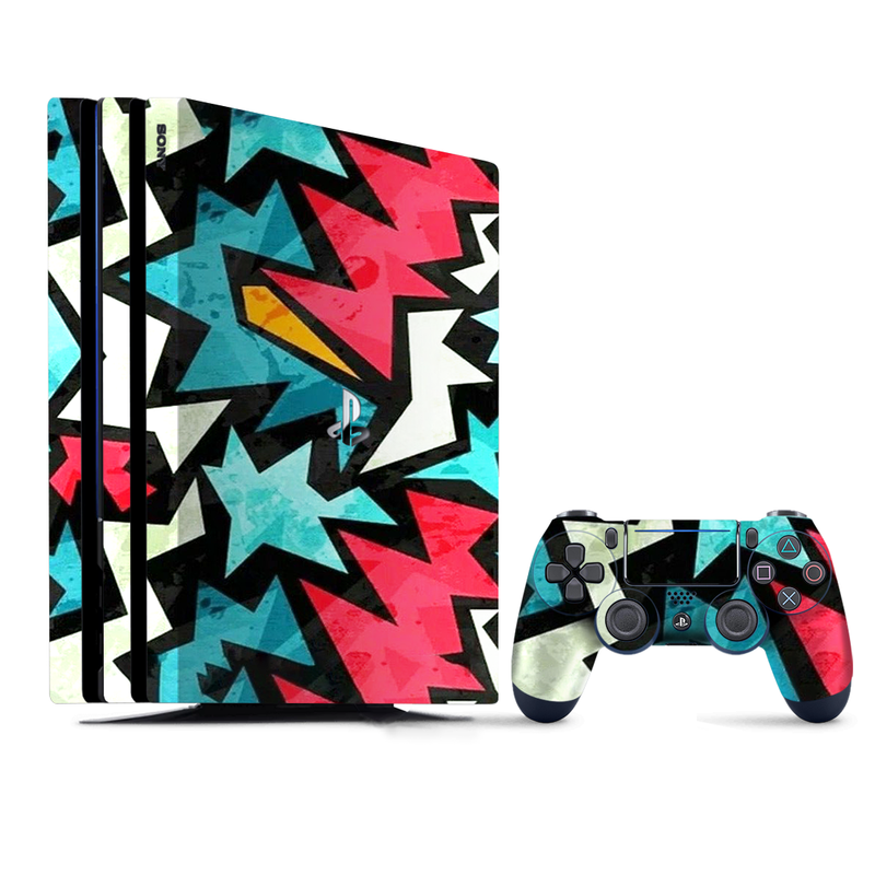 Abstract Graphic Pattern - Red PlayStation 4 |PS4 Pro Skin