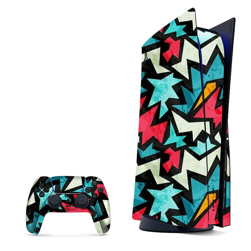 Abstract Graphic Pattern - Red Playstation 5 Skin|PS5