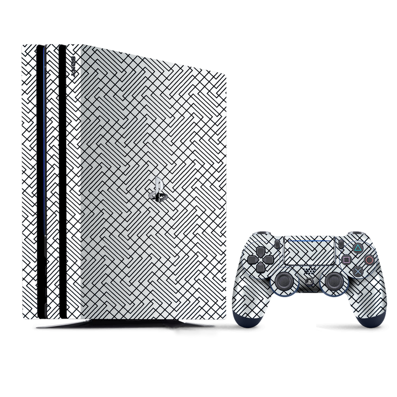 Geometric Black Line Pattern PlayStation 4 |PS4 Pro Skin