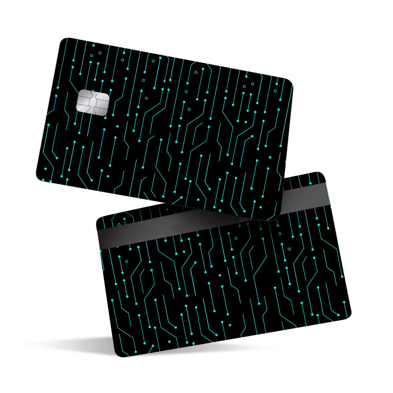 Circuit Line Pattern Debit Card Skins & Credit Card Wrap
