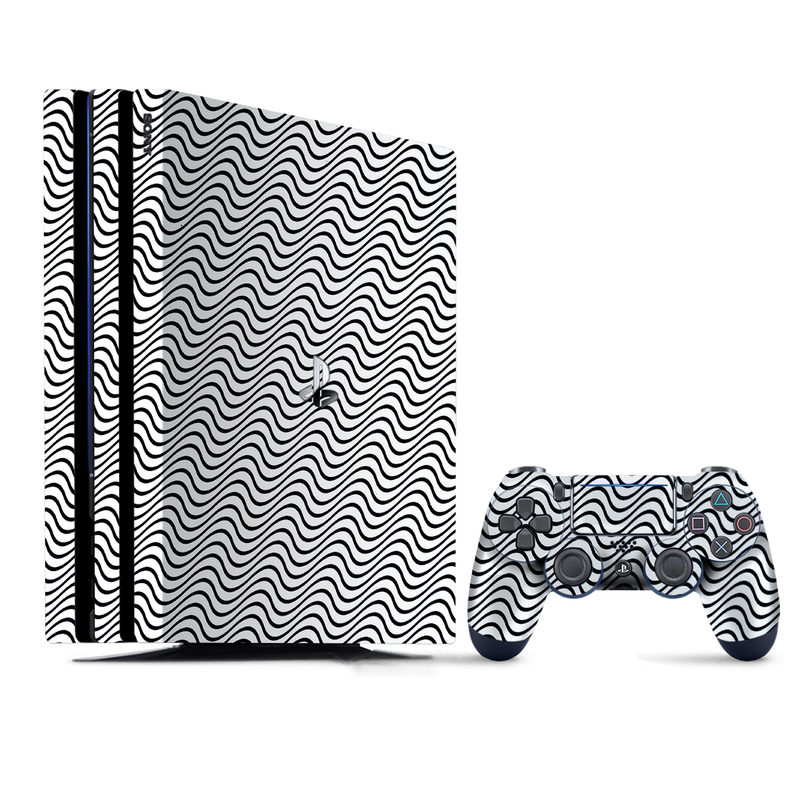 White Wave Pattern PlayStation 4 |PS4 Pro Skin