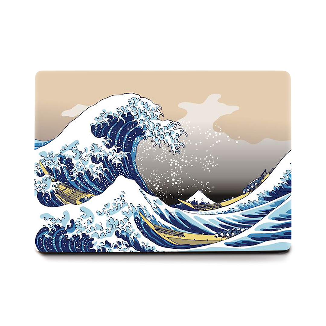 Vector water wave printed laptop skin