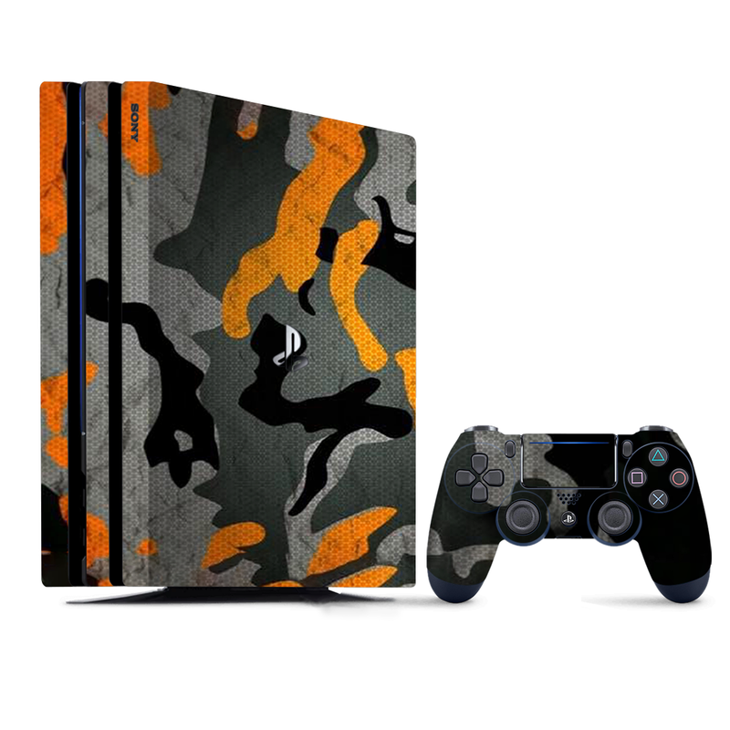 Orange Camouflage PlayStation 4 |PS4 Pro Skin
