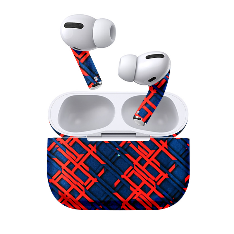 Red and Blue Geometric Earbuds skin