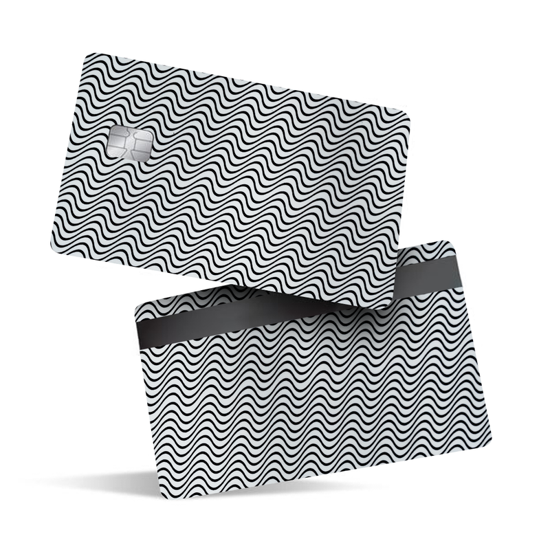 White Wave Pattern Debit Card Skins & Credit Card Wrap