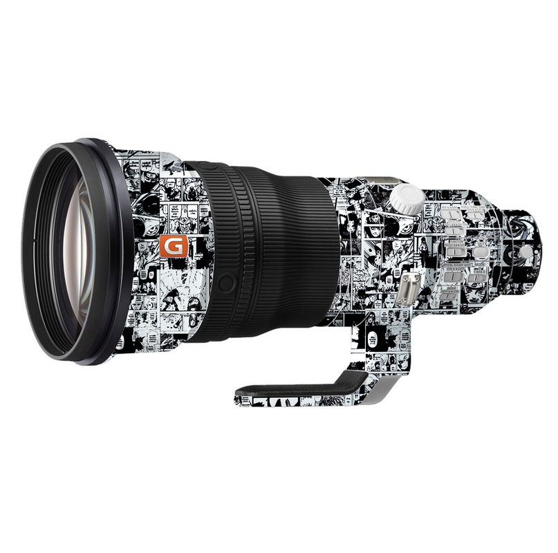 Black and White Anime Pattern Camera Lens Skin