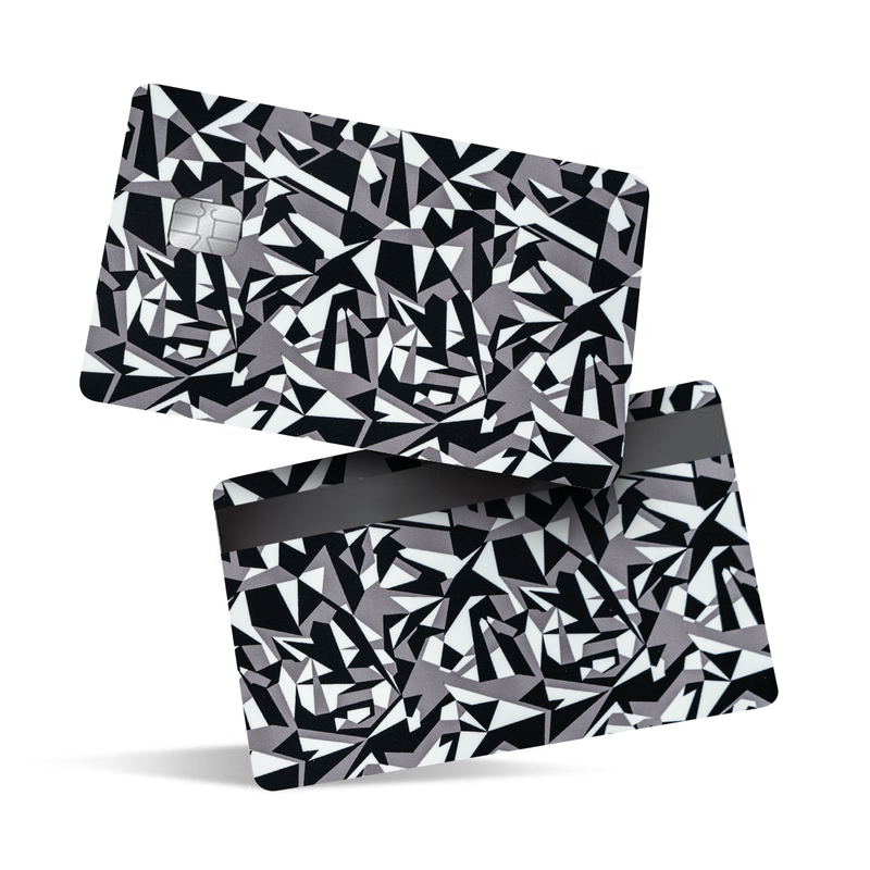 Black and White Polygon Pattern Debit Card Skins & Credit Card Wrap