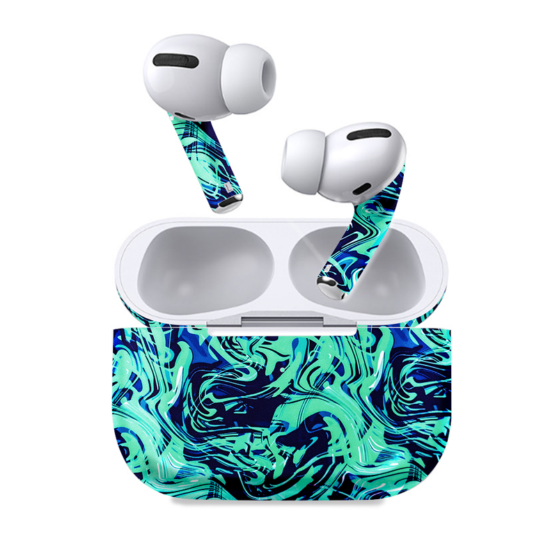 Green Marble Earbuds skin