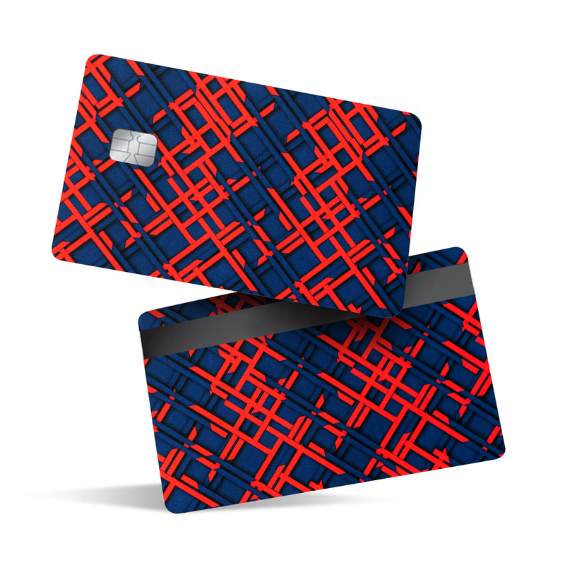 Red and Blue Geometric Pattern Debit Card Skins & Credit Card Wrap