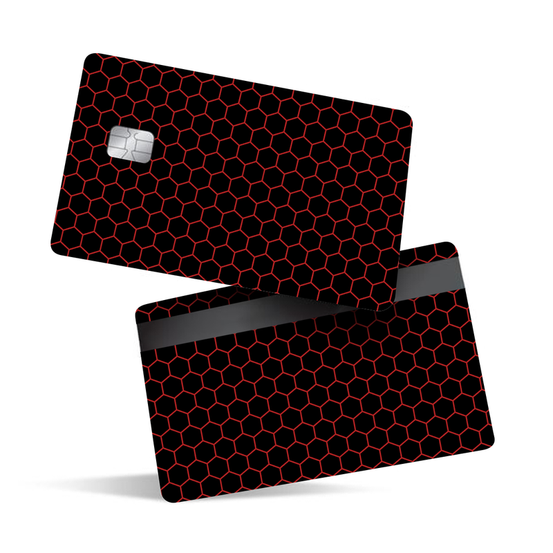 Red Honeycomb Debit Card Skins & Credit Card Wrap