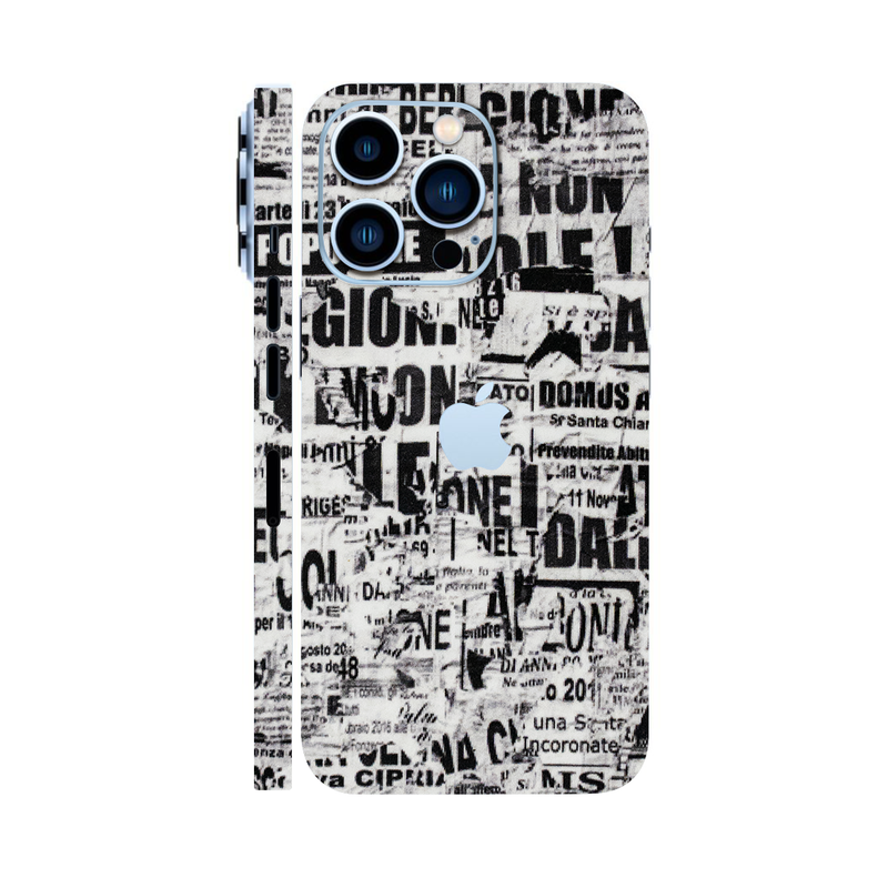 Typography Black and White Mobile Skin