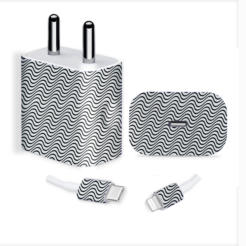 Zebra Waves Line Design Charger Skin