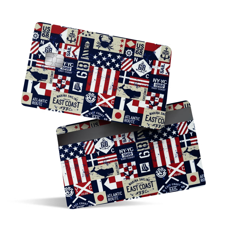 Abstract USA Flag Debit Card Skins & Credit Card Wrap