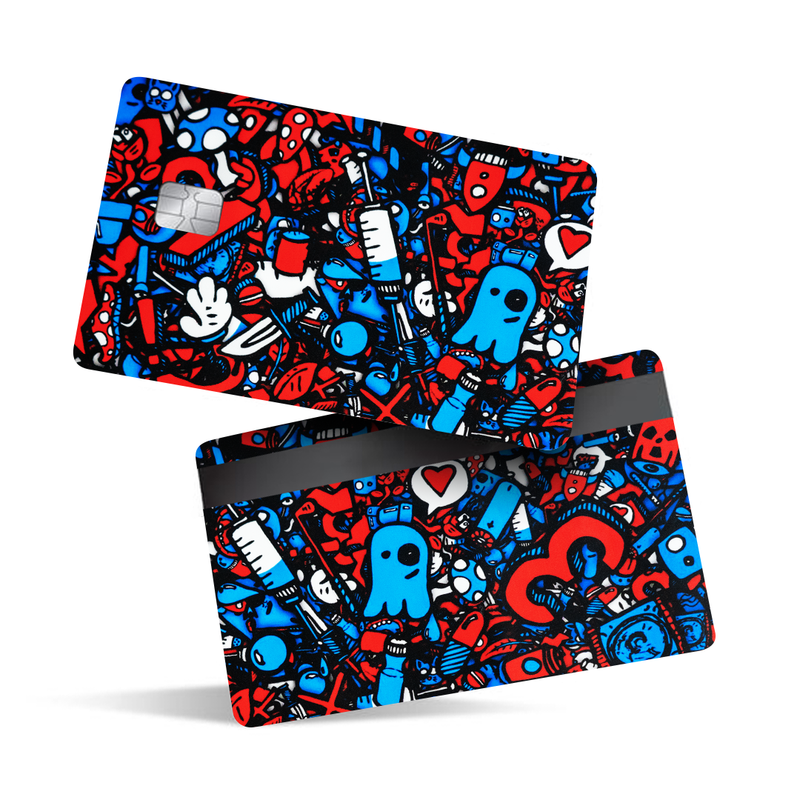 Cartoon Doodles Debit Card Skins & Credit Card Wrap