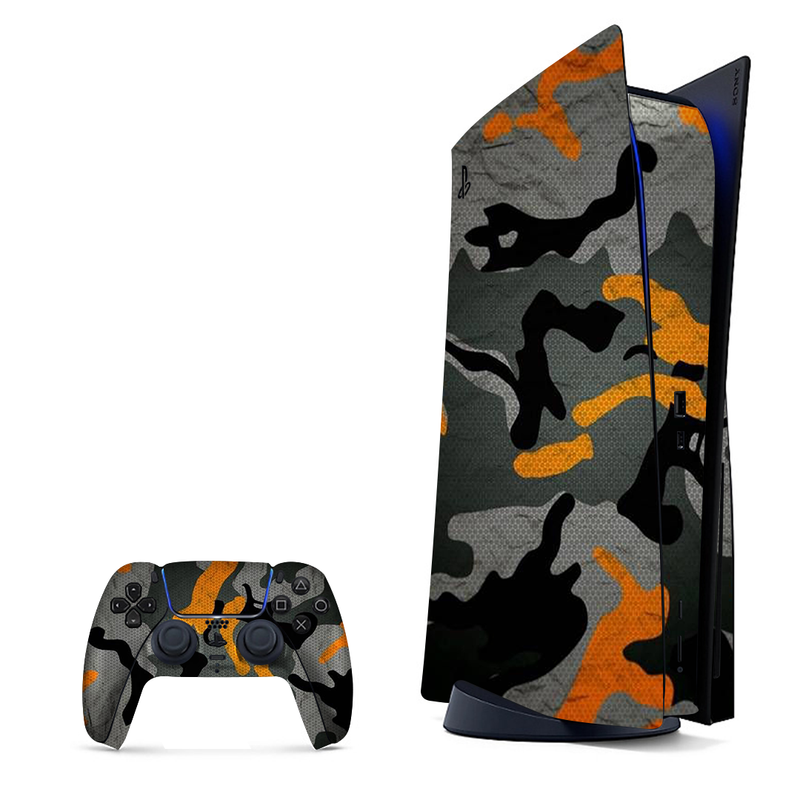 Orange Camouflage Playstation 5 Skin|PS5