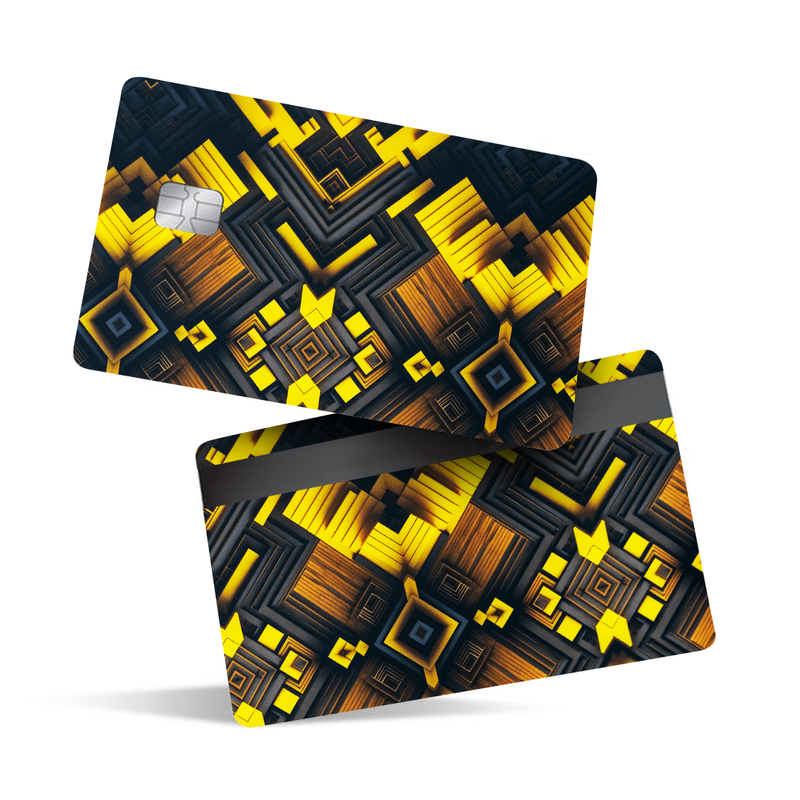 Wood Geometric Pattern Debit Card Skins & Credit Card Wrap