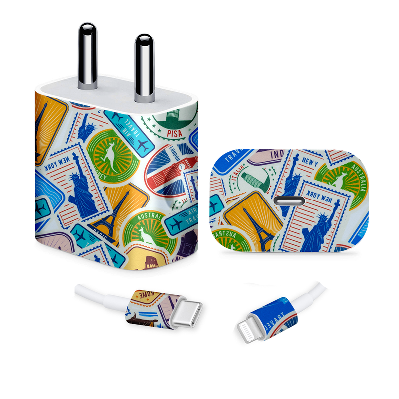 Wanderlust Travel Sticker Charger Skin