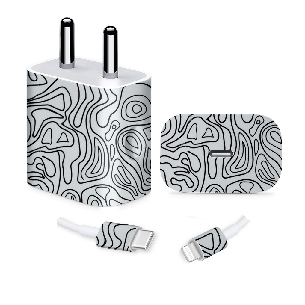 White Doodles Charger Skin