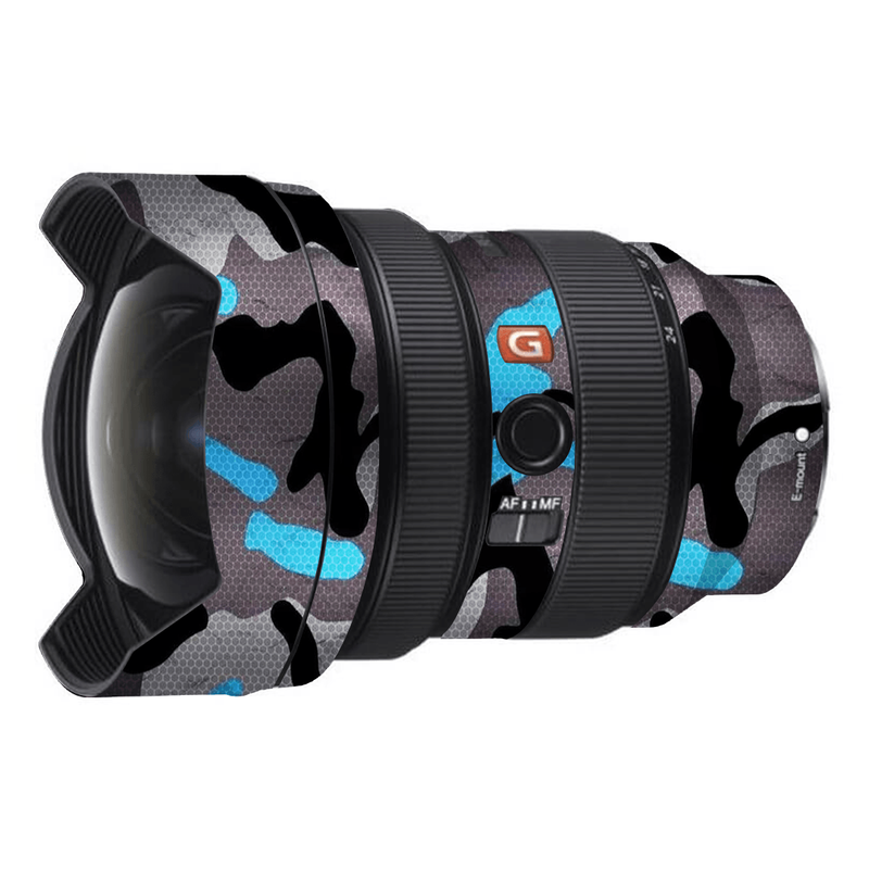 Blue Camouflaged Camera Lens Skin