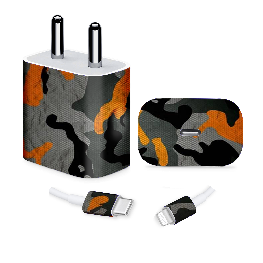 Orange Camouflaged Charger skis