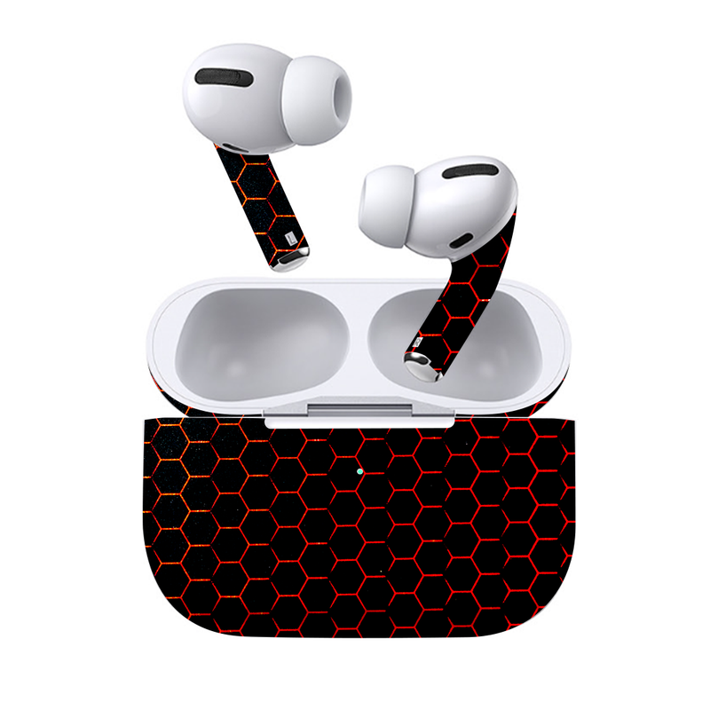 Red Honeycomb Earbuds skin