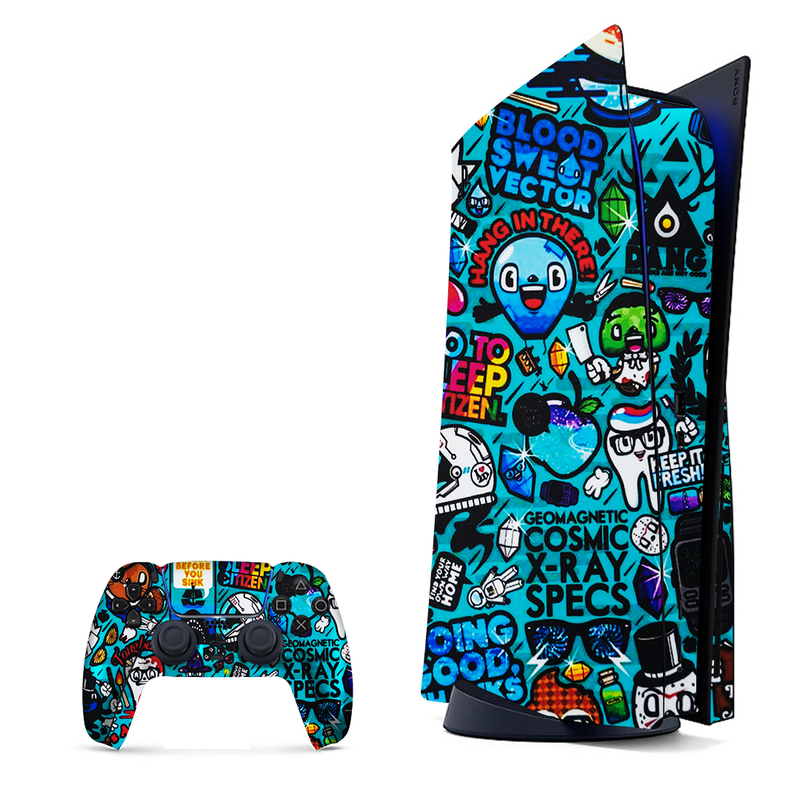 Cartoon Doodle Abstract Playstation 5 Skin|PS5