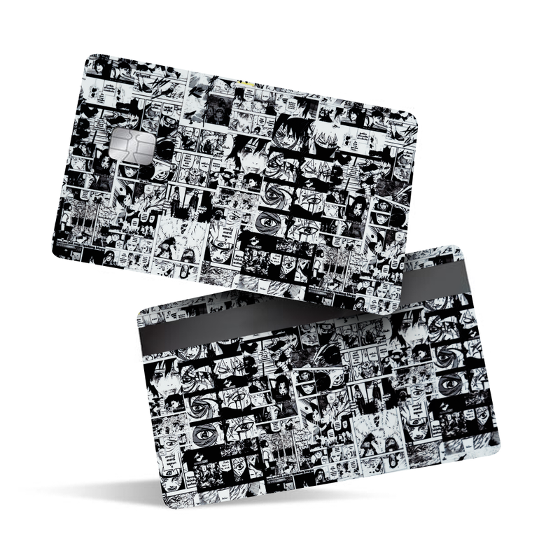 Black and White Anime Pattern Debit Card Skins & Credit Card Wrap