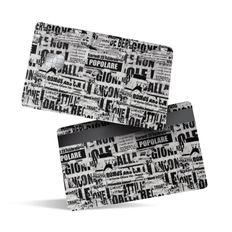 Typography Design Debit Card Skins & Credit Card Wrap