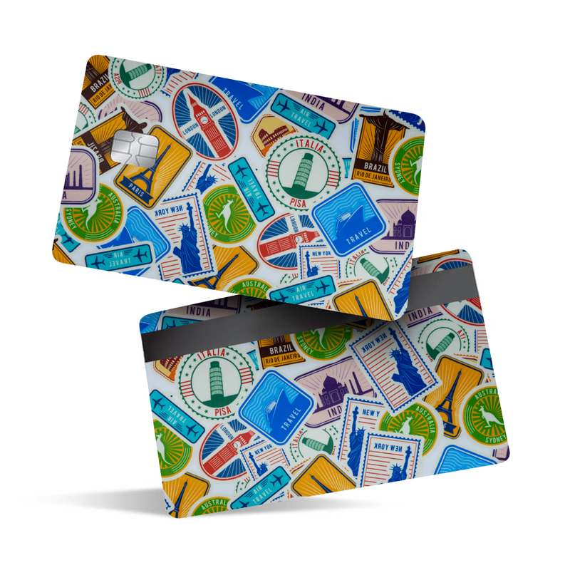 Abstract Travel Debit Card Skins & Credit Card Wrap