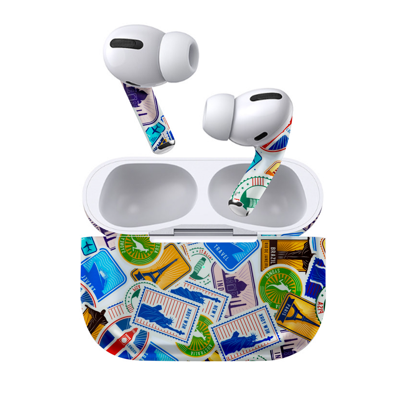 Wanderlust Travel Sticker Earbuds skin