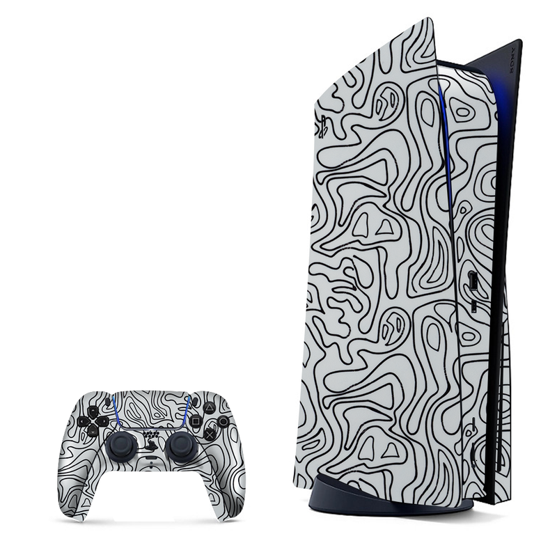 White Doodles Playstation 5 Skin|PS5