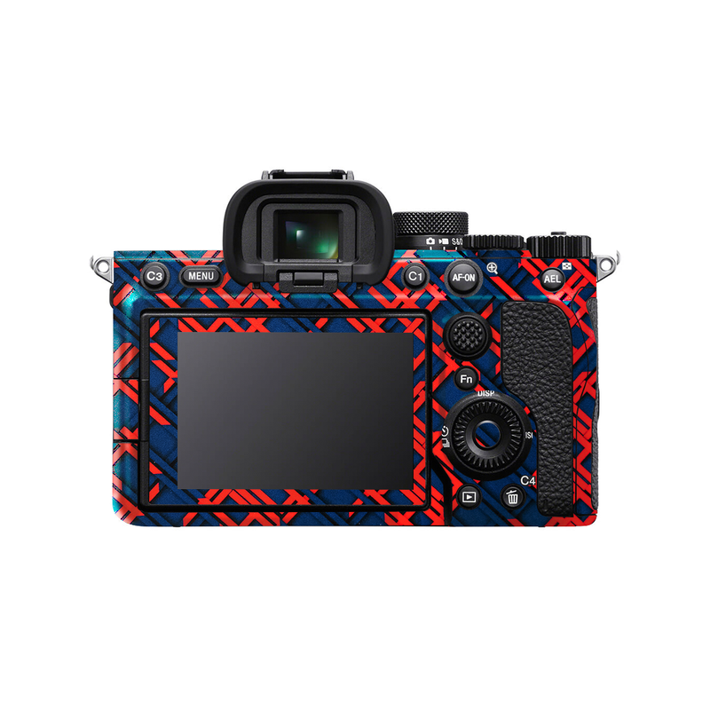 Red and Blue Geometric Camera Skin