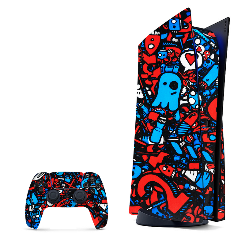 Cartoon Doodles Playstation 5 Skin|PS5