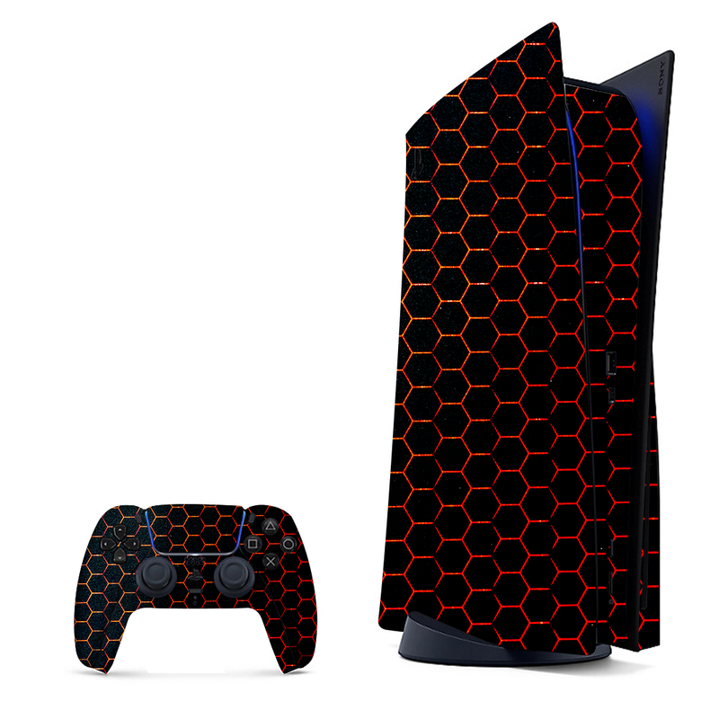 Red Honeycomb Playstation 5 Skin|PS5