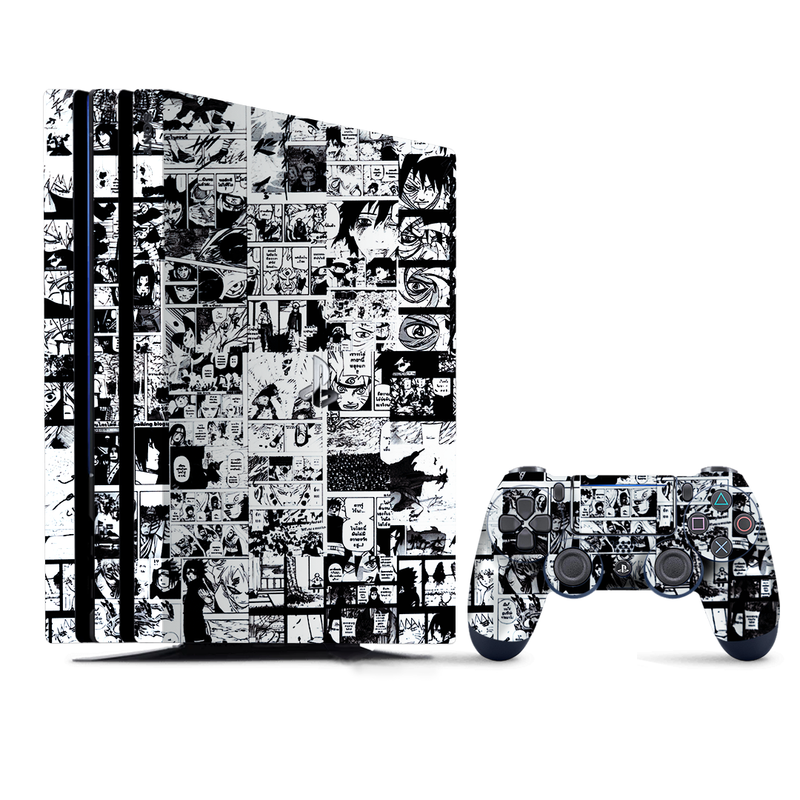Black and White Anime Pattern PlayStation 4 |PS4 Pro Skin