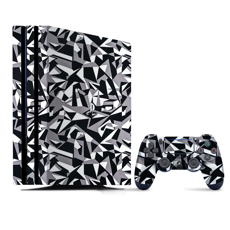 Black and White Polygon Pattern PlayStation 4 |PS4 Pro Skin