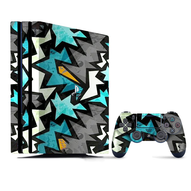 Abstract Graphic Pattern - Blue PlayStation 4 |PS4 Pro Skin