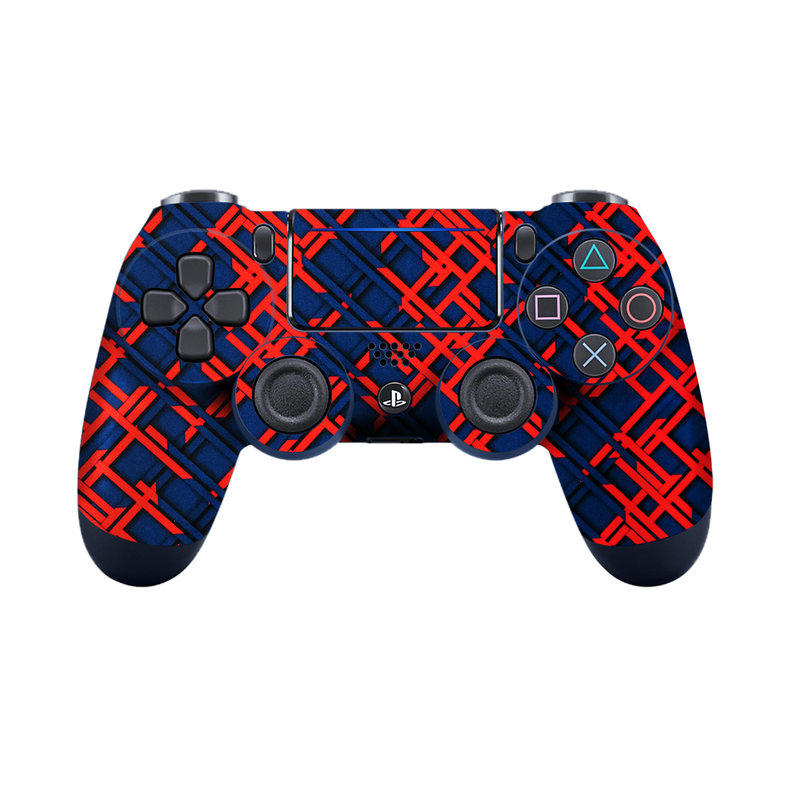 Red and Blue Geometric Pattern Controller Skin