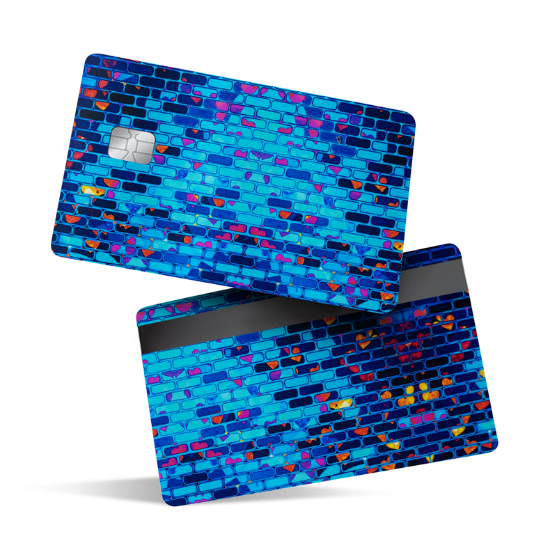 Colorful Brick Wall Pattern Debit Card Skins & Credit Card Wrap