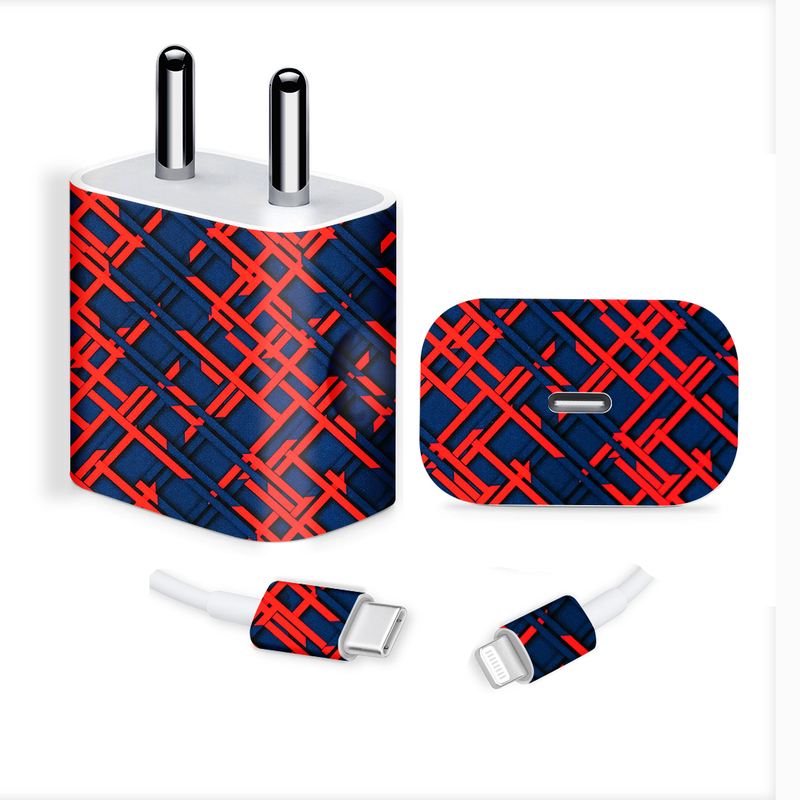 Red and Blue Geometric Charger Skin