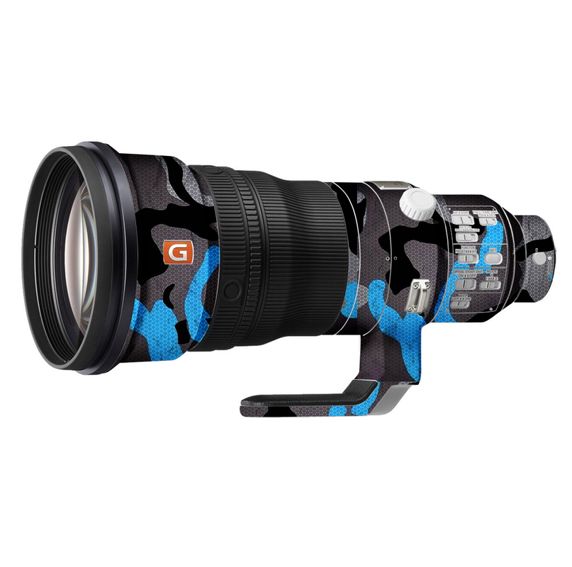 Blue Camouflaged Camera Lens Skin