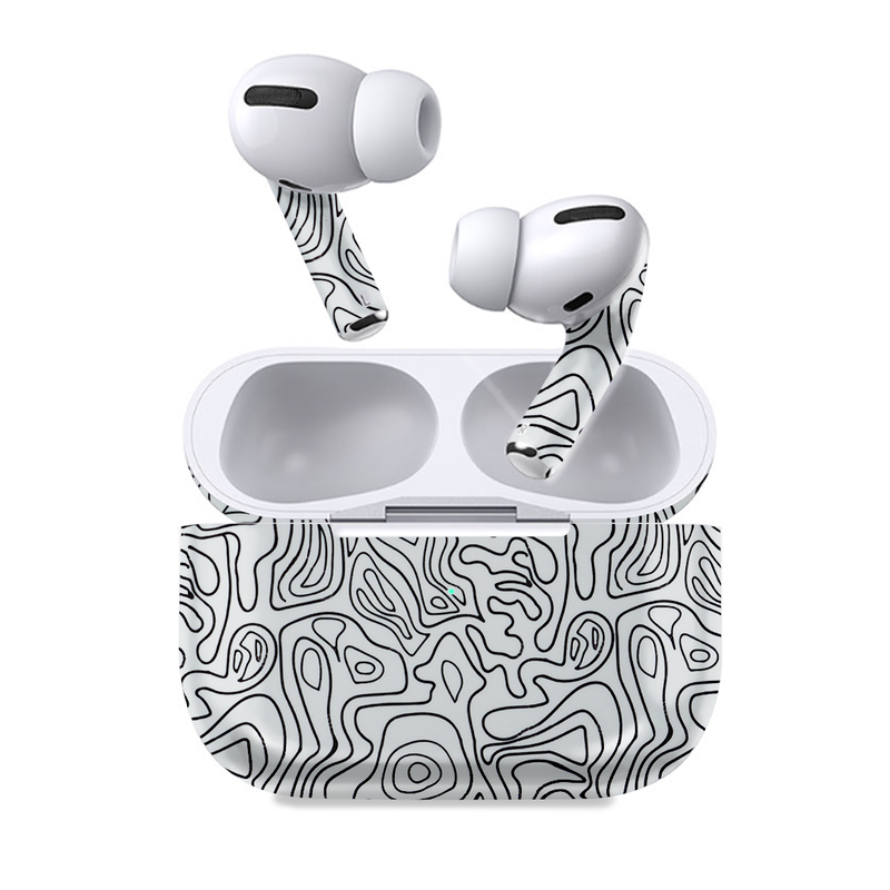 White Doodles Earbuds skin