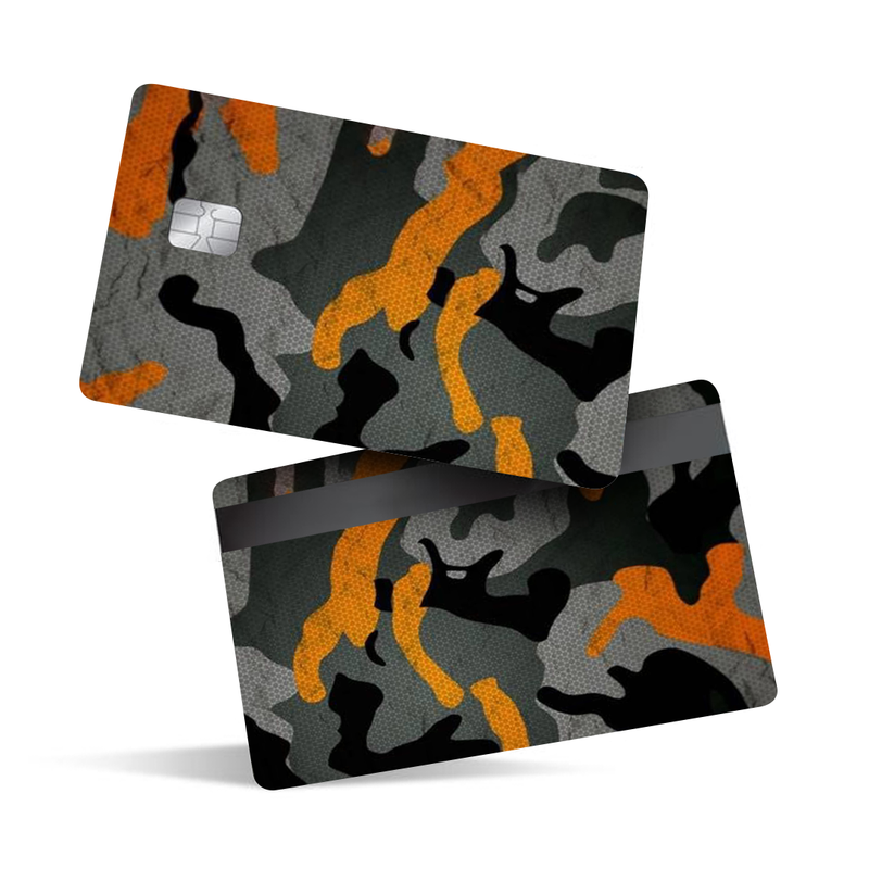 Orange Camouflage Debit Card Skins & Credit Card Wrap