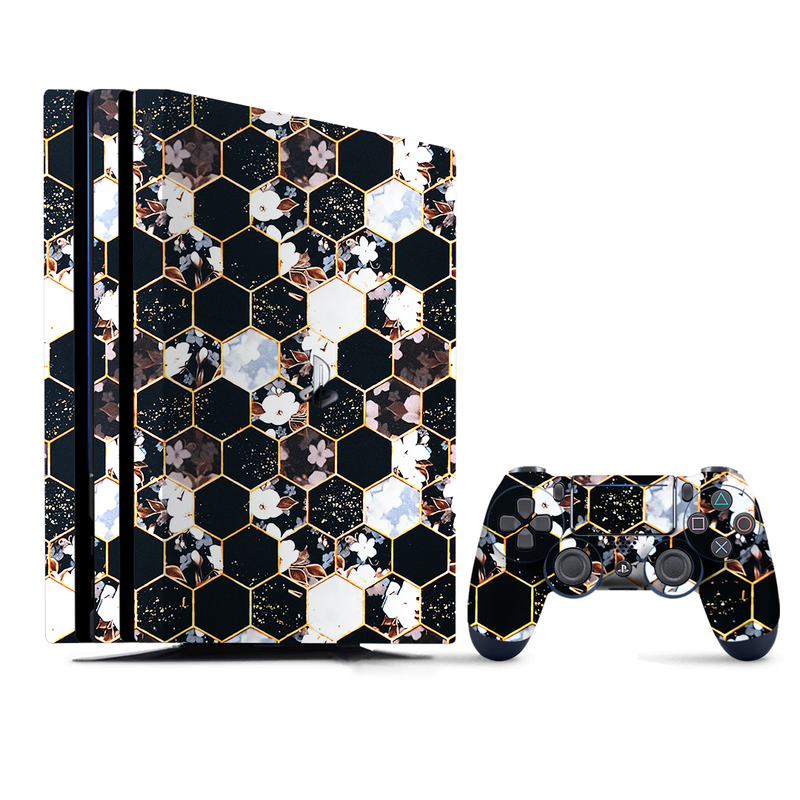 Honeycomb Flowers Pattern PlayStation 4 |PS4 Pro Skin