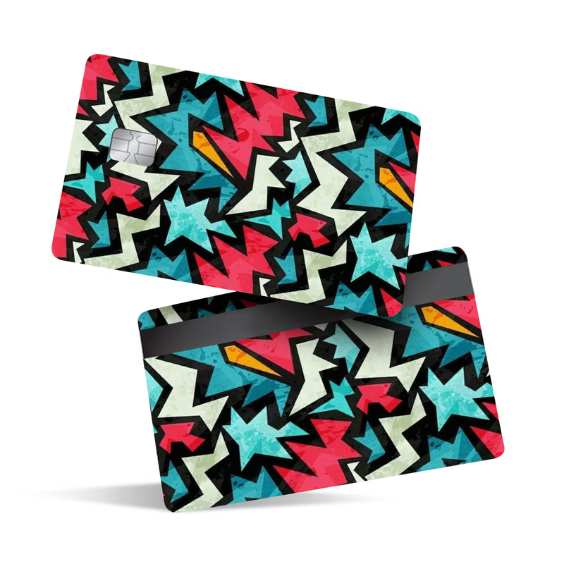 Abstract Graphic Pattern Red Debit Card Skins & Credit Card Wrap